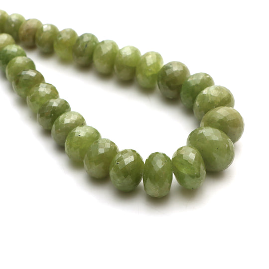 スフェーンファセットロンデルビーズ、8 mm ～ 17 mm、スフェーンジュエリーメイキングビーズ、ロンデルシェイプビーズ、17 インチストランド、1 ストランドあたりの価格