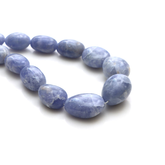 ハックマナイト スムース タンブル ビーズ、12x15 mm ～ 19x24.5 mm、プレーン ハックマナイト タンブル、タンブル シェイプ ハックマナイト、20 インチ ストランド、1 ストランドあたりの価格