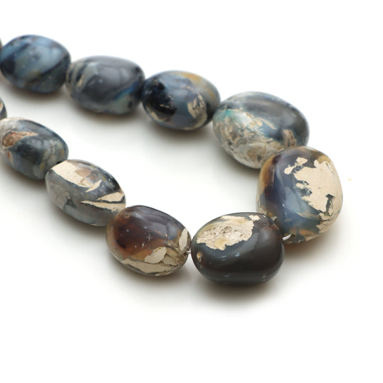 Rare Australian Opal Smooth Tumble Beads, 14x17.5 mm To 21x29.5 mm, Opal Plain Tumble Beads, 20 Inch Full Strand, Price Per Strand