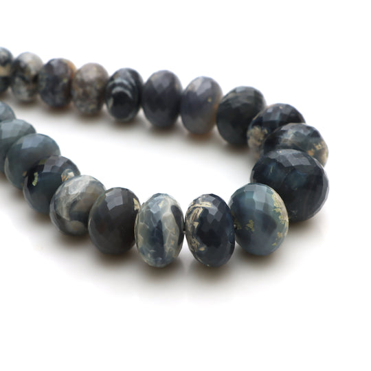 Australian Opal Faceted Rondelle Beads, 11.5 mm To 17 mm, Faceted Opal Beads, Australian Opal Jewelry Making Beads, 18 Inches Full Strand