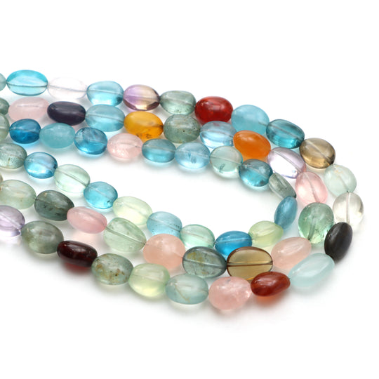 Mix Semi Smooth Tumble Beads, 8x10 mm to 8x11 mm, Mix Semi Jewelry Making Beads, Plain Semi Beads, 20 Inches Strand, Price Per Strand