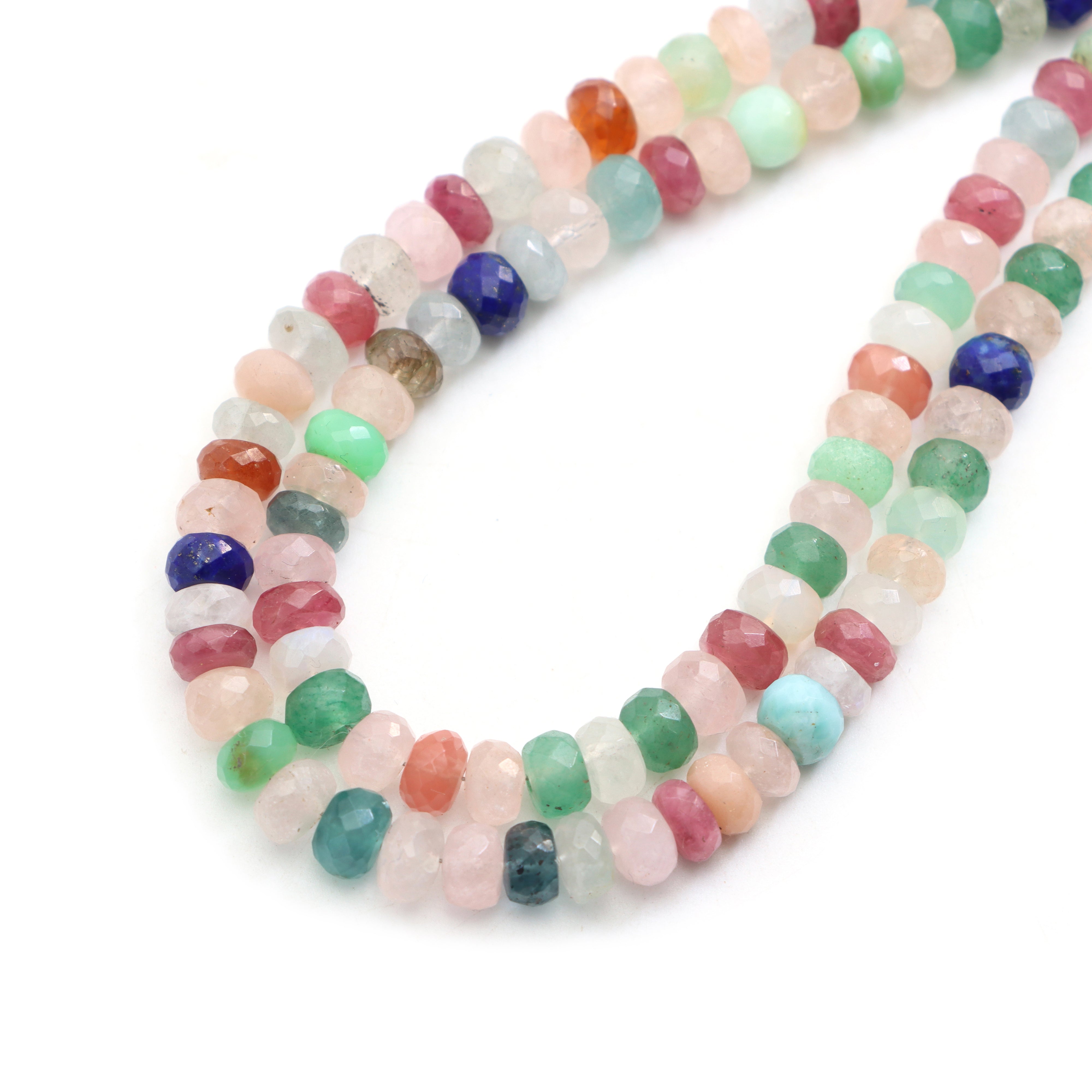 Mix Semi Faceted Rondelle Beads, 6 mm, Mix Semi Jewelry Making Beads, –  National Facets