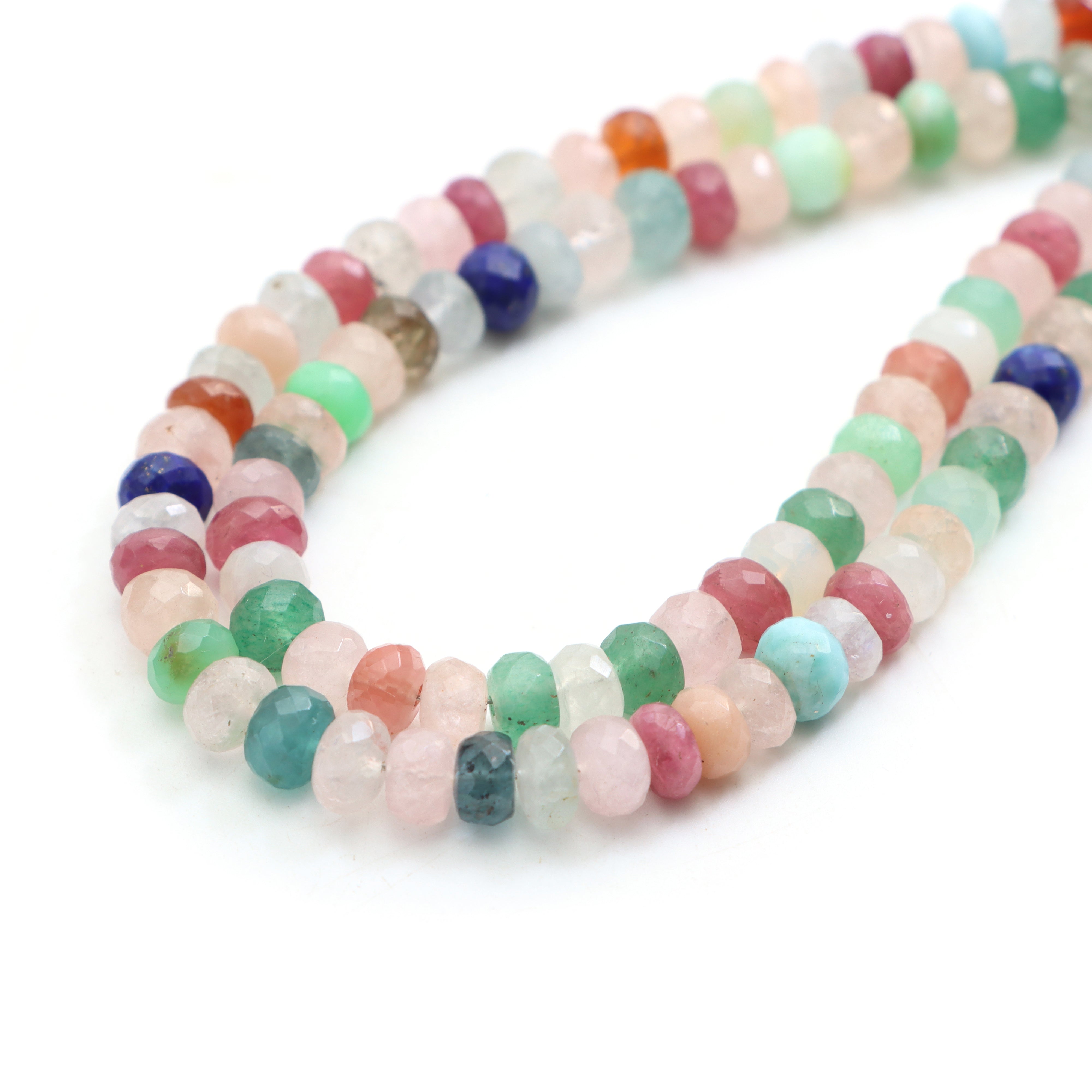 Mix Semi Faceted Rondelle Beads, 6 mm, Mix Semi Jewelry Making Beads, –  National Facets