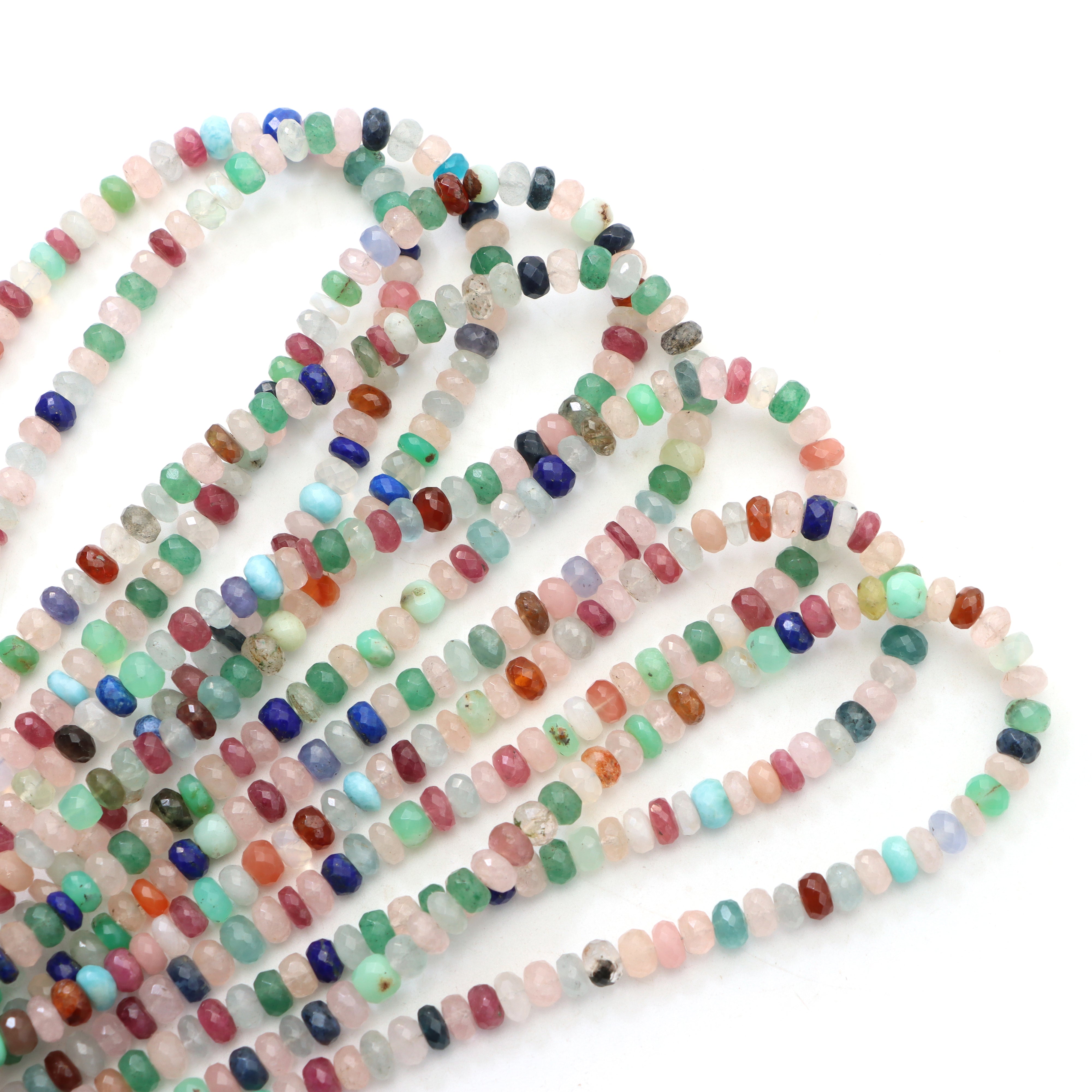 Mix Semi Faceted Rondelle Beads, 6 mm, Mix Semi Jewelry Making Beads, –  National Facets