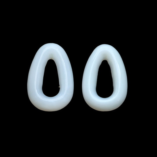 White Opal Pear Carving Loose Gemstone Frame, 18x26mm, White Opal Jewelry Making Gemstone, Pair ( 2 Pieces)