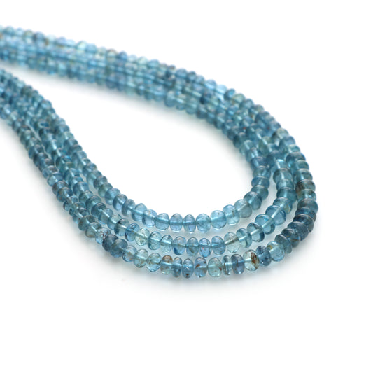 Aquamarine Smooth Rondelle Beads, 3mm to 4.5mm, 18 Inch Strand, Aquamarine Jewelry Making Beads, Price Per Strand, Wholesale Aquamarine