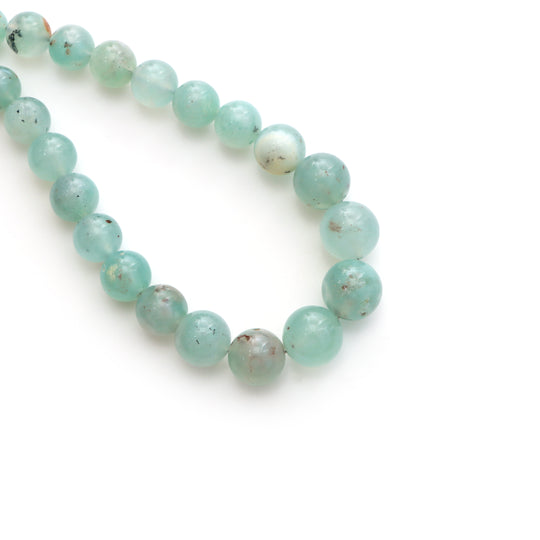 Aqua Chalcedony Smooth Gemstone Balls, 8.5  mm to 13.5 mm, Chalcedony Necklace Beads, 20 Inches Strand, Price Per Strand, Wholesale Beads