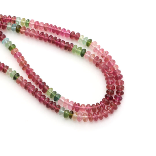 Multi Tourmaline Smooth Rondelle Beads, 4mm to 4.5mm Beads, 18 Inch Strand, Price Per Strand, Top Quality Wholesale Beads For Jewelry Making