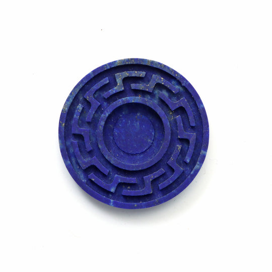 Natural Lapis Round Carving Loose Gemstone, 34mm, Lapis Carving For Jewellry Making Gemstone, 1 Piece