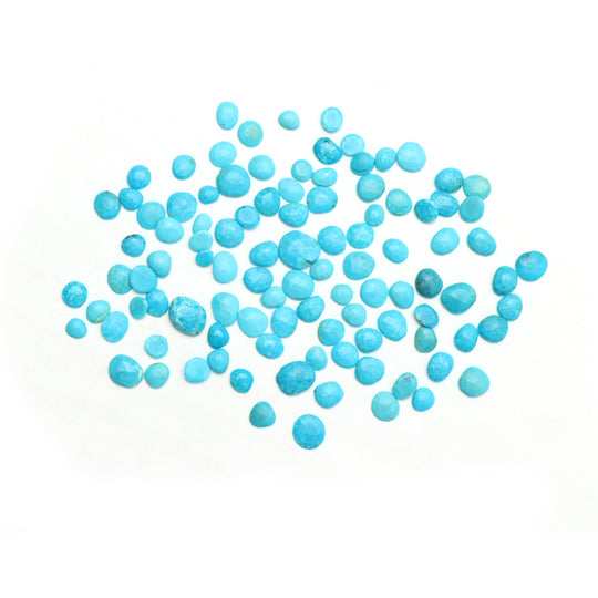 ターコイズ ファセット フリーフォーム ルース ジェムストーン、6x7 mm ～ 10.5x14 mm、ターコイズ ジェムストーン、フリーフォーム カット ストーン、106 個セット