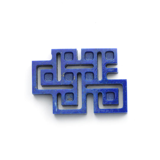 Natural Lapis Fancy Carving Loose Gemstone, 27x39mm , Lapis Carving Making Jewellry Loose Gemstone, 1 Piece