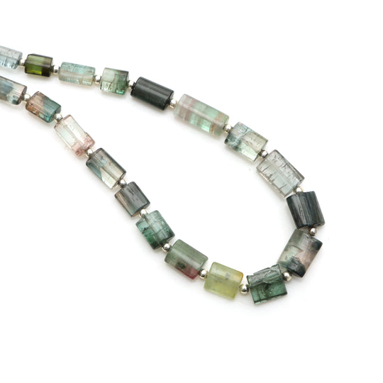 Natural Multi Tourmaline Smooth Rectangle Beads, 4x6 mm to 7.5x10 mm, Tourmaline Jewelry Making Beads, 18 Inch Full Strand, Price Per Strand