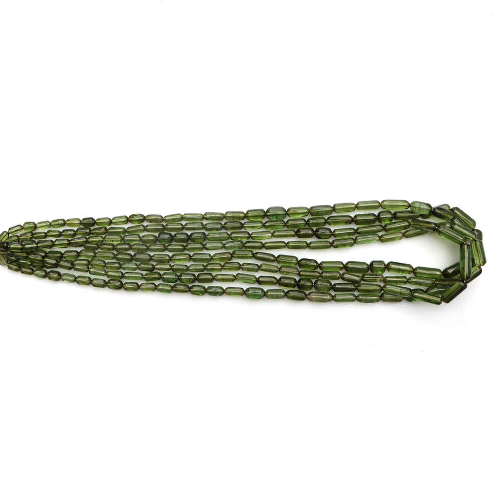 Natural Green Tourmaline Smooth Cylinder Beads