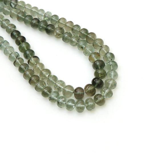 Natural Green Tourmaline Smooth Rondelle Beads 5 mm To 7 mm Genuine Tourmaline Gemstone Strand, Watermelon Tourmaline Shades Beads, 18 Inch