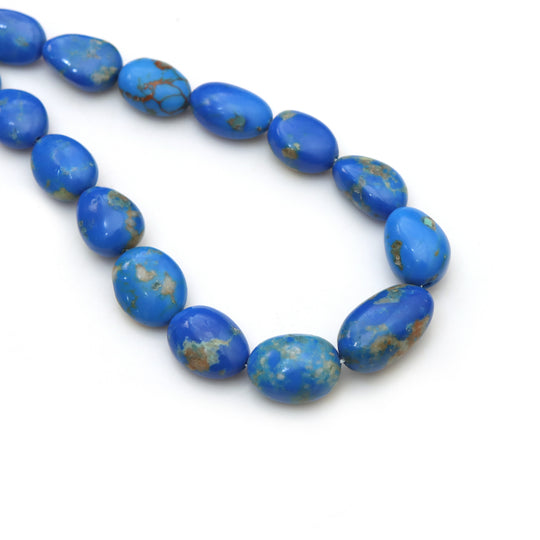 Ceruleite Smooth Tumble Beads, 10x12.5 mm To 12.5x21.5 mm, Plain Cerulite Beads, Tumble Shape Beads, 20 Inch Strand, Price Per Strand (Copy)