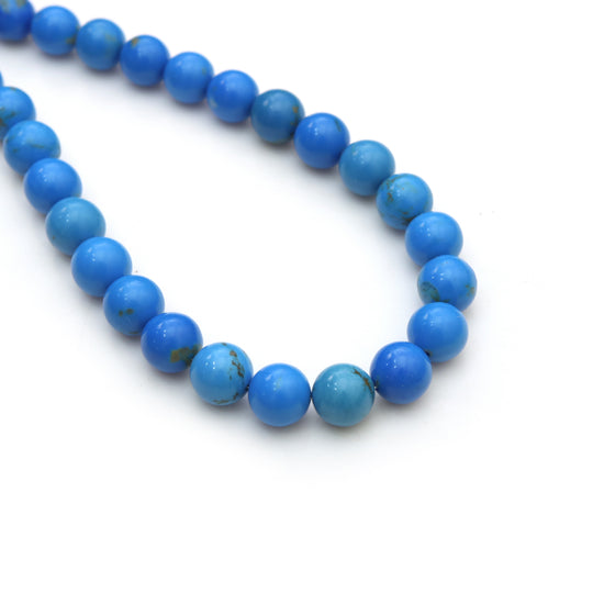 Natural Ceruleite Smooth Round Balls Beads, 8.5 mm To 10 mm, Blue Ceruleite Spacer Beads For Jewelry Making Gemstone, 20 Inches Full Strand