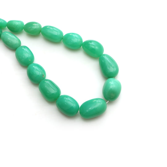 Natural Chrysoprase Smooth Tumble Beads, 6.5x10.5 to 14.5x23 mm, Chrysoprase Tumble, Chrysoprase Jewelry Making Beads, 20 Strand