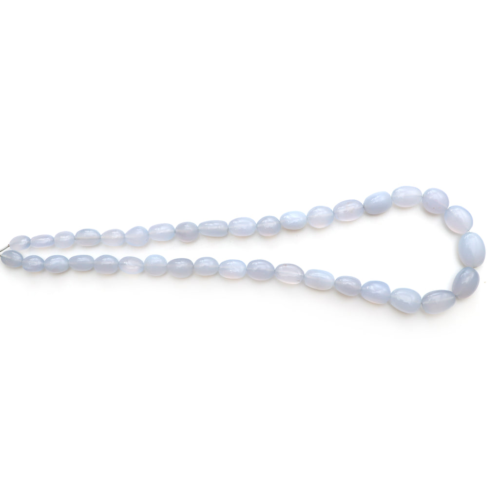 Blue Chalcedony Smooth Tumble Beads