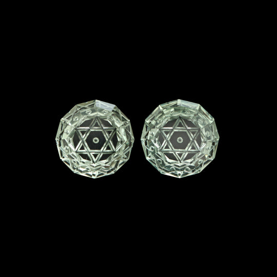 Green amethyst round intaglio carving loose gemstone| 16x16.5 mm| Amethyst round shape gemstone| Amethyst round carving| Pair of 2 pieces|