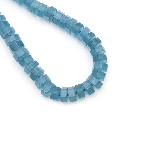 Stabilized Aquamarine Smooth Hexagon Beads, 8.5 mm To 10 mm, Aquamarine Hexagon Beads, Aquamarine Jewelry Making Gemstone, 20 Inches Strand