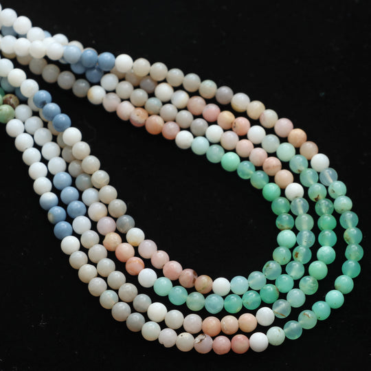 Multi Opal Smooth Round Ball Beads, 4 mm, Plain Round Opal Beads, Multi Opal Beads, Plain Opal Balls, 18 Inch Full Strand, Price Per Strand