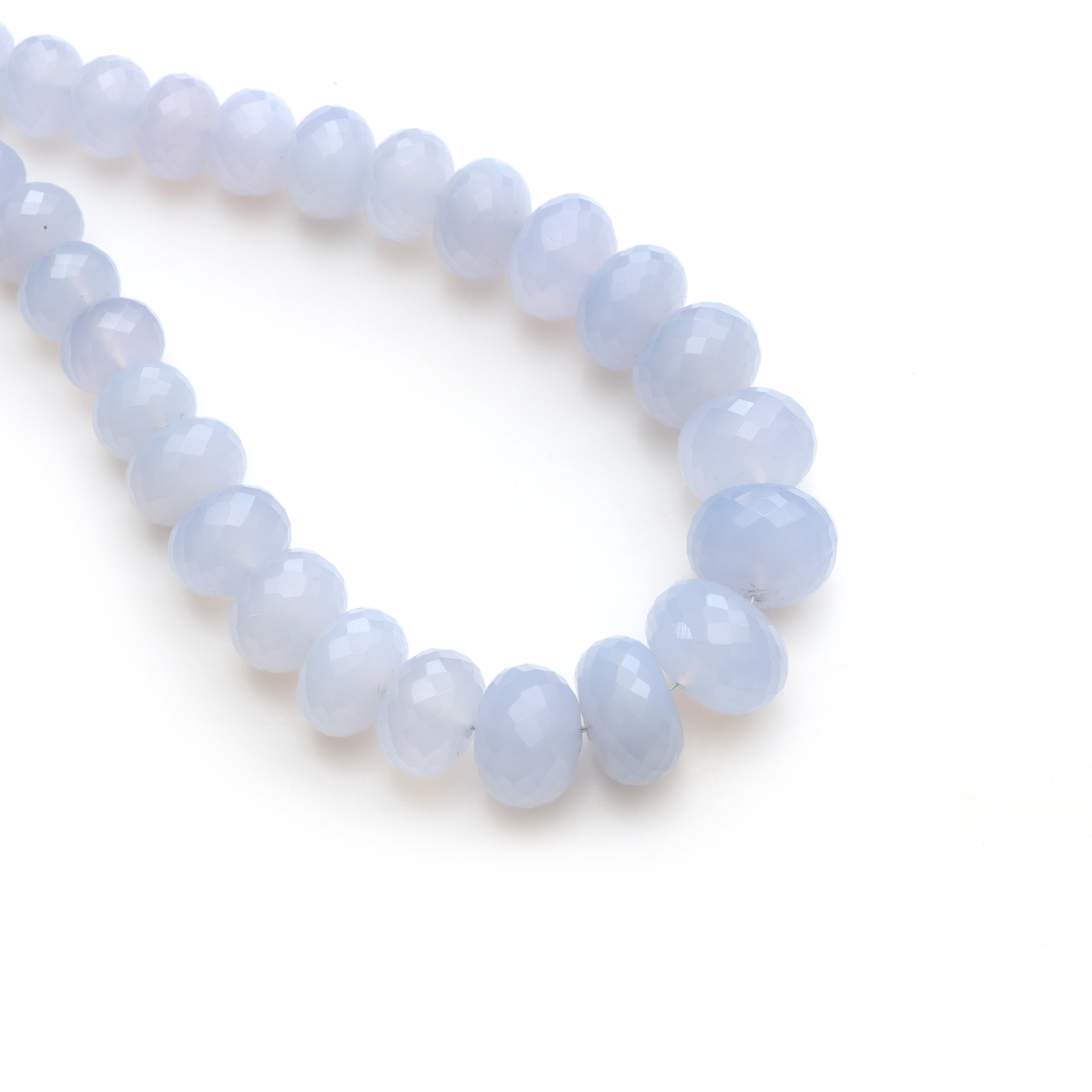 Blue chalcedony faceted rondelle beads, to 16 mm, Rondelle chalcedony beads, Rondelle shape beads, 20 inches strand, Price per strand
