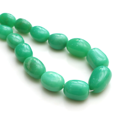 Chrysoprase Smooth Tumble Beads, 8.5x10.5 to 17x26 mm, Chrysoprase Tumble, Chrysoprase Jewelry Making Gemstone Beads, 21 Inches Strand