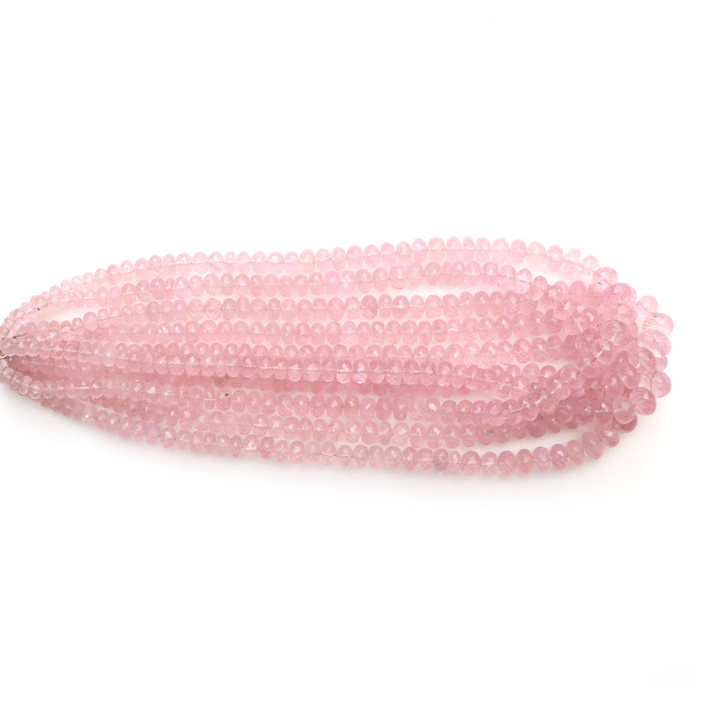 Rose quartz faceted rondelle beads