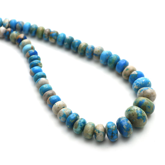 Ceruleite Smooth Rondelle Beads, 4 mm To 13 mm, Ceruleite Jewelry Making Beads, Ceruleite Beads, 18 Inches Full Strand, Price Per Strand