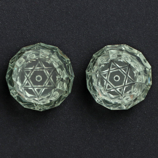 Green Amethyst Intaglio Carving Loose Gemstone, 16x16.5 mm, Green Amethyst Jewelry Making Gemstone, Amethyst Carving, Pair ( 2 Pieces )