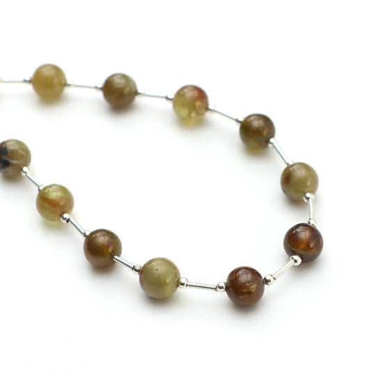 スフェーン スムース ラウンド ボール ビーズ、8 mm、スフェーン ジュエリー メイキング ビーズ、9 インチ ストランド、ラウンド シェイプ スフェーン ビーズ、プレーン スフェーン、1 ストランドあたりの価格