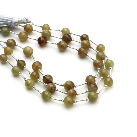 スフェーン スムース ラウンド ボール ビーズ、7 mm ～ 7.5 mm、スフェーン ジュエリー メイキング ビーズ、8 インチ ストランド、ラウンド シェイプ スフェーン ビーズ、1 ストランドあたりの価格