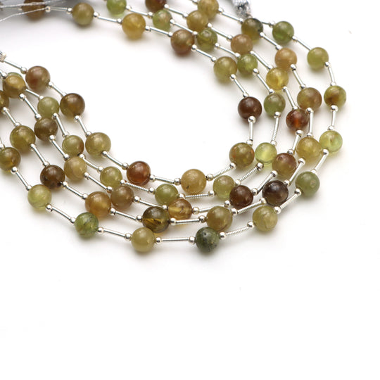 スフェーン スムース ラウンド ボール ビーズ、7 mm、スフェーン ジュエリー メイキング ビーズ、8 インチ ストランド、ラウンド シェイプ スフェーン ビーズ、プレーン スフェーン、1 ストランドあたりの価格