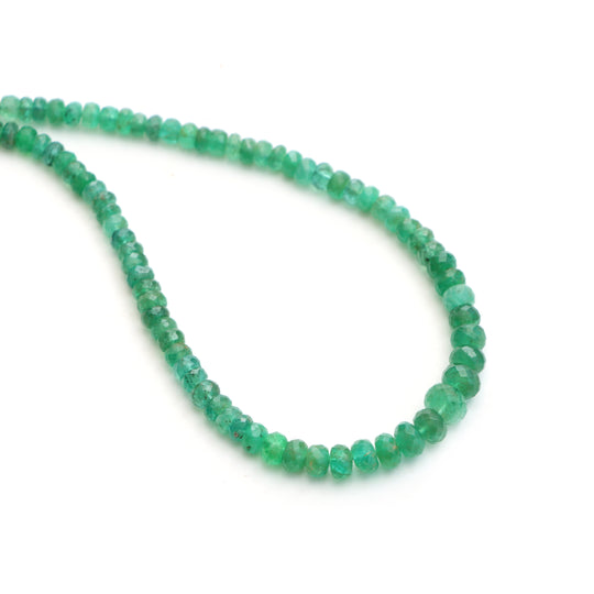 Natural Emerald Faceted Rondelle Beads, 2.5 mm to 7 mm, Emerald Jewelry Handmade Gift For Women, 18 Inches Full Strand, Price Per Strand