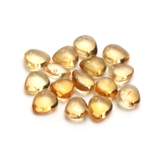 Citrine Smooth Pear Loose Gemstone, 8x9 mm, Citrine Gemstone, Citrine Pear Cabs, Plain Pear Cabs, Set of 15 Pieces