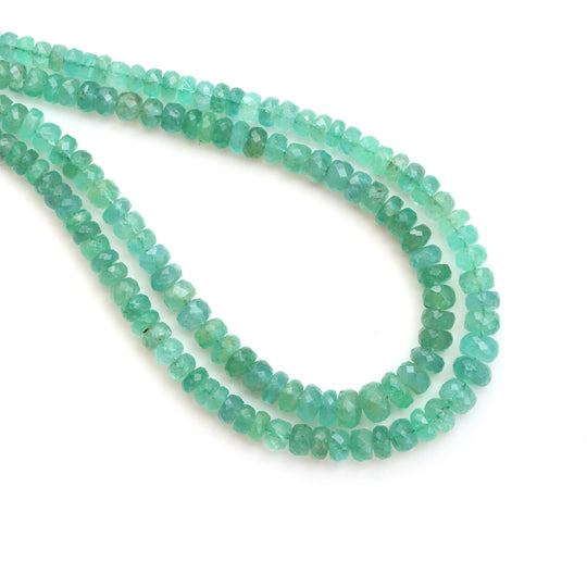 Natural Emerald Faceted Rondelle Beads, 5 mm To 7 mm, Emerald Jewelry Handmade Gift For Women, 18 Inches Full Strand, Price Per Strand