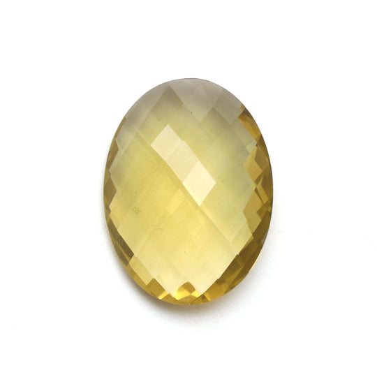 Natural Lemon Quartz Faceted Oval Loose Gemstone, 22x30 mm, Lemon Quartz Jewelry Handmade Gift for Women, 1 Piece