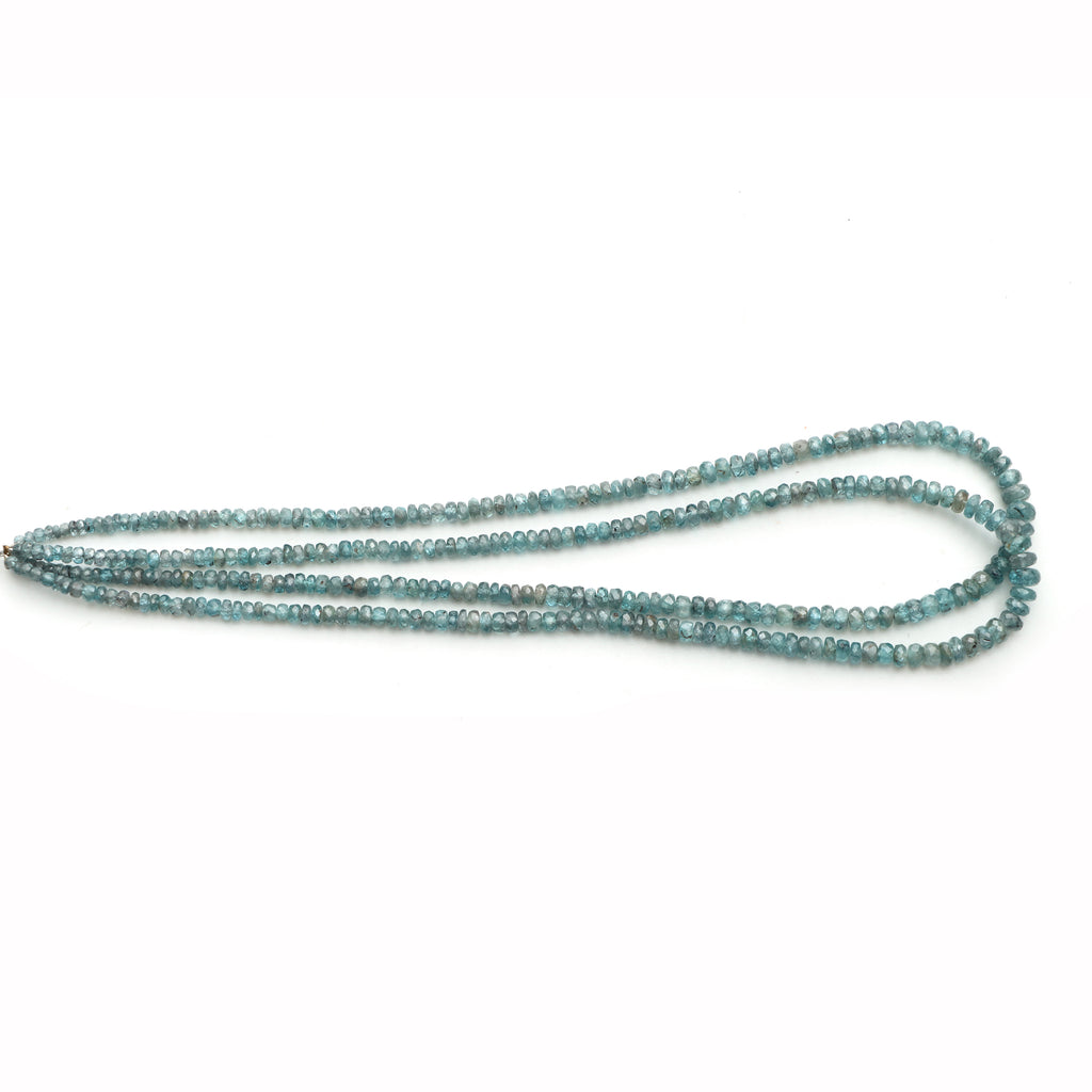 Blue Zircon Faceted Rondelle Beads, 3 To 6mm, Zircon Jewelry Making Beads, 18 Inches Full Strand, Price Per Strand