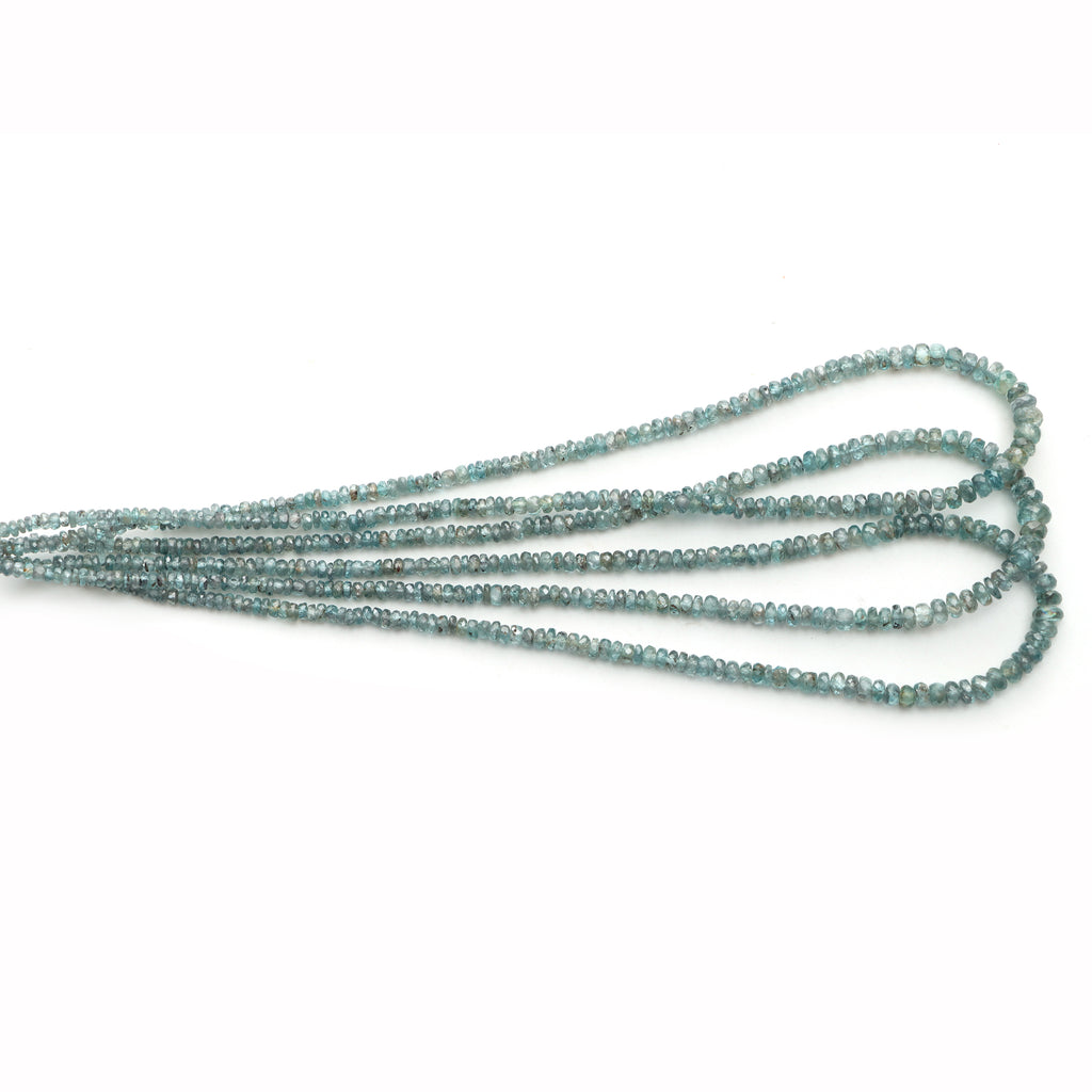 Blue Zircon Faceted Rondelle Beads, 3 To 6mm, Zircon Jewelry Making Beads, 18 Inches Full Strand, Price Per Strand