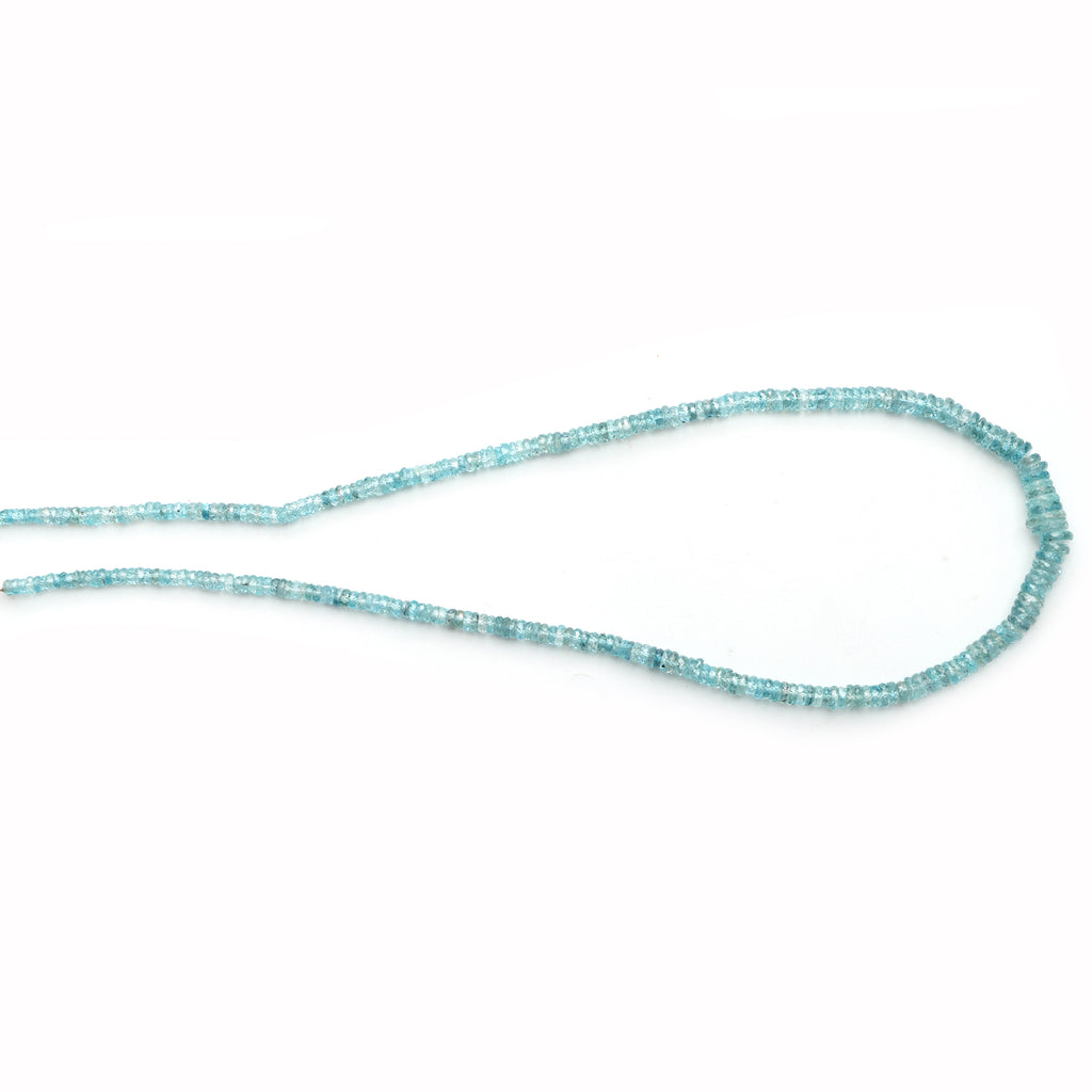 Blue Zircon Faceted Tyre Beads, 4 To 9.5mm, Zircon Jewelry Making Beads, 21 Inches Full Strand, Price Per Strand