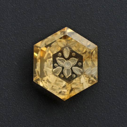 Citrine Intaglio Carving Loose Gemstone, 15x17 mm, Citrine Jewelry Making Gemstone, Carving Gemstone, Citrine Carving, 1 Piece