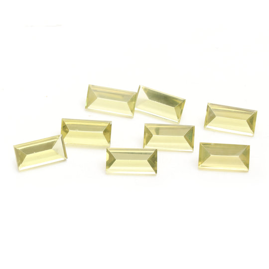 Natural Lemon Quartz Faceted Rectangle Loose Gemstone, 10x20 mm, Lemon Quartz Gemstone, Quartz Rectangle Cut,Set of 8 Pieces