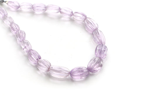 Amethyst Carving Oval Beads, 6x10 mm To 10x14 mm, Amethyst Jewelry Making Beads, Amethyst Carving , 9 Inches Full Strand, Price Per Strand