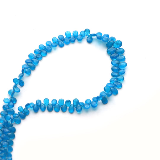 Neon Apatite Smooth Pear Beads, 4x6 mm To 7x10 mm, Neon Apatite Jewelry Making Beads, Apatite Beads, 15 Inches Full Strand, Price Per Strand