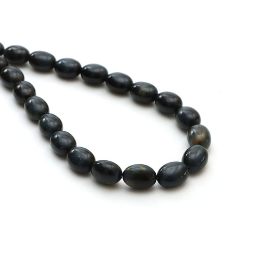 シリマナイト キャッツアイ スムース タンブル ビーズ、10.5 x 14 mm、プレーン キャッツアイ ビーズ、タンブル シェイプ キャッツアイ ビーズ、21 インチ ストランド、1 ストランドあたりの価格