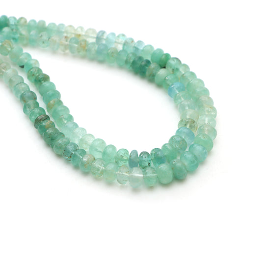 Emerald smooth rondelle beads, 5 mm to 6 mm, Emerald jewelry making beads, Rondelle shape emerald beads, 18 inches strand, Price per strand