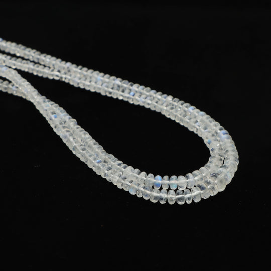 Rainbow moonstone smooth rondelle beads, 3 mm to 5 mm, Rondelle shape moonstone, Plain moonstone, 18 Inches strand, Price Per Strand