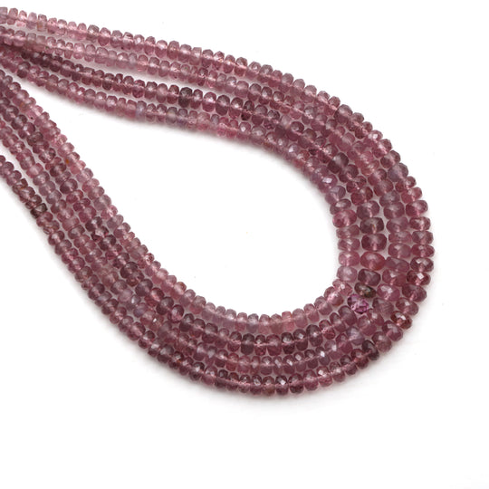 Pink Spinel Faceted Rondelle Beads, 3 mm To 5 mm, Spinel Beads, Pink Spinel Jewelry Making Beads, 18 Inches Full Strand, Price Per Strand