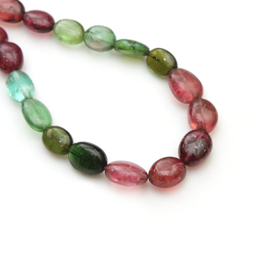 Natural Multi Tourmaline Smooth Tumble Beads, 7.5x9 mm to 9x12.5 mm, Multi Color Tourmaline Plain Beads, Tourmaline Beads For Jewelry Making