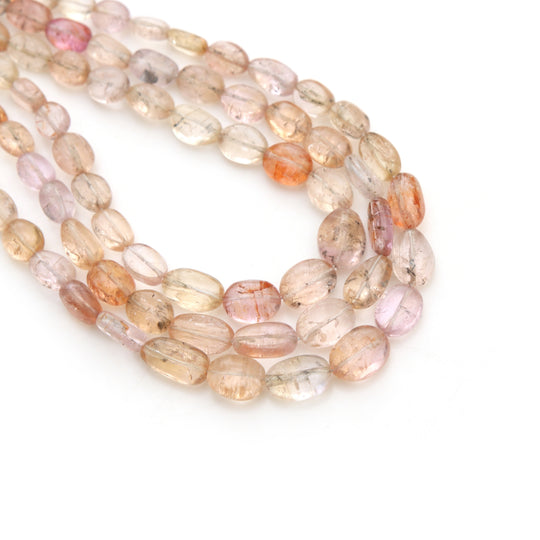 Imperial Topaz Smooth Tumble Beads, 3x4 mm to 8x10 mm, Imperial Topaz Beads, Natural Pink Imperial Topaz Tumble Beads, 18 Inch Full Strand